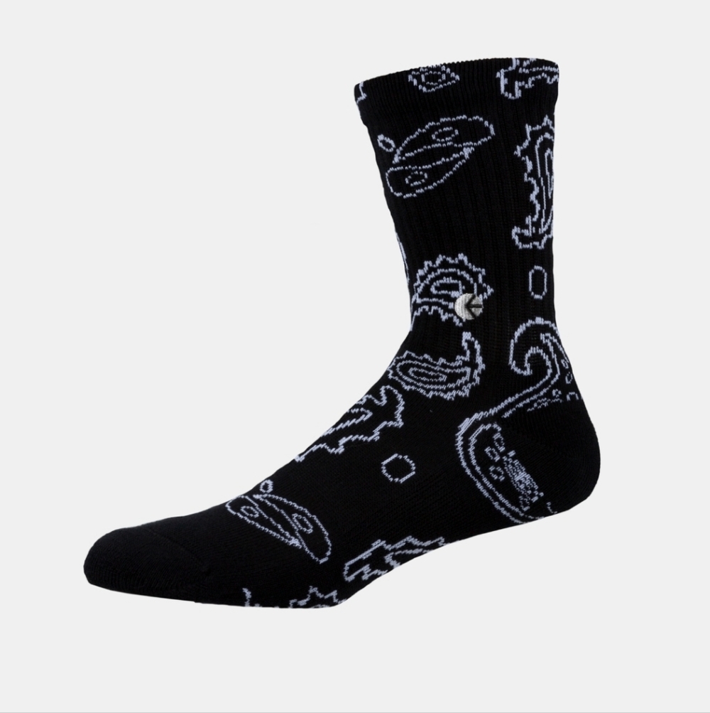NWT Boy's ethika Black Paisley Crew Socks